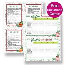 Load image into Gallery viewer, Christmas Scattergories Printable Cards - Fun Christmas Game!