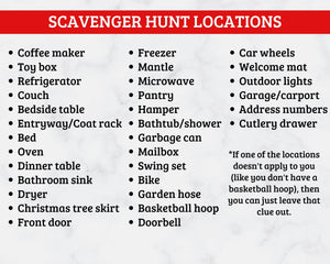 Christmas Scavenger Hunt Clues - 32 Rhyming Clues