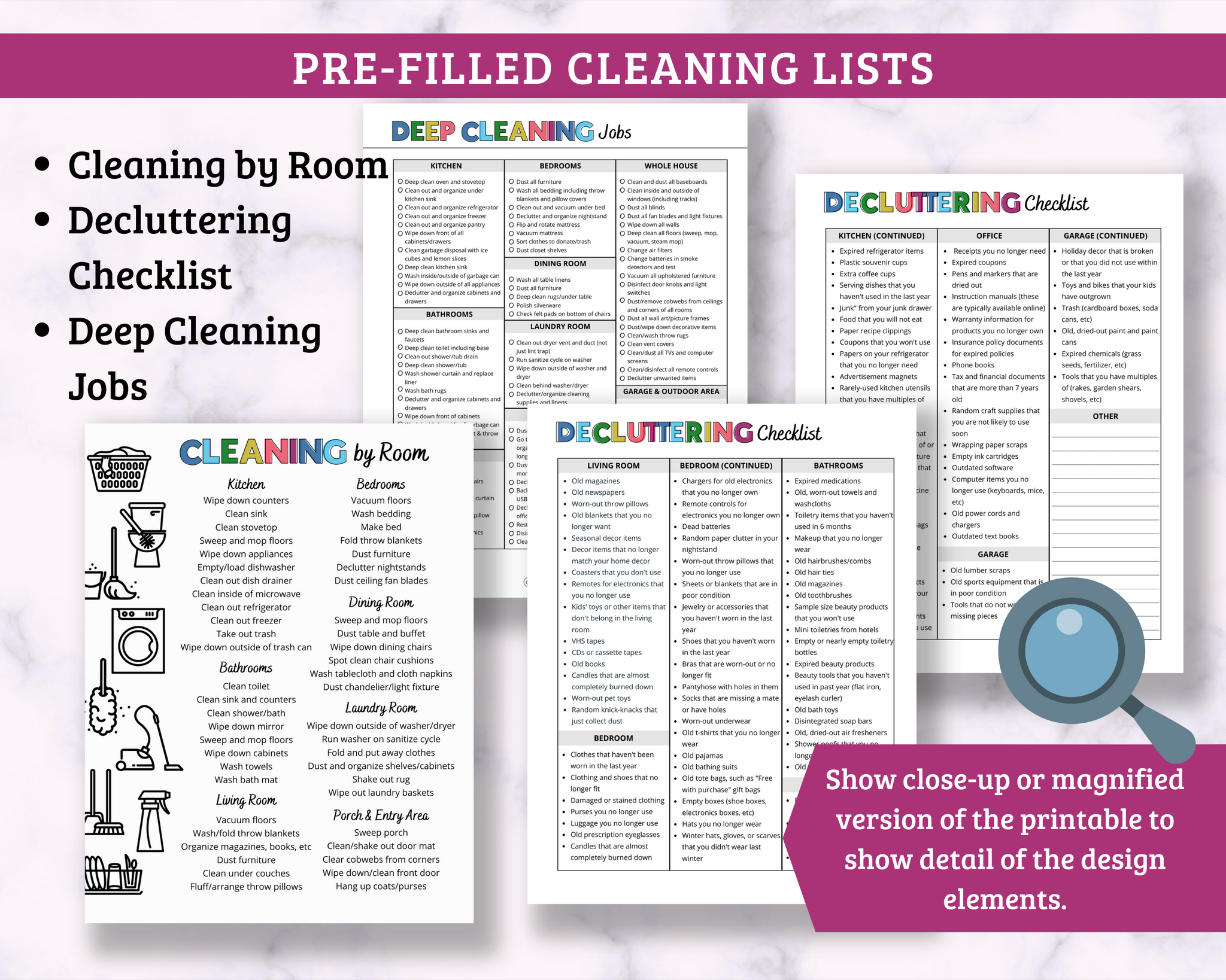 Home Visual Cleaning Binder for Kids Ages 8-12 Passover or Spring