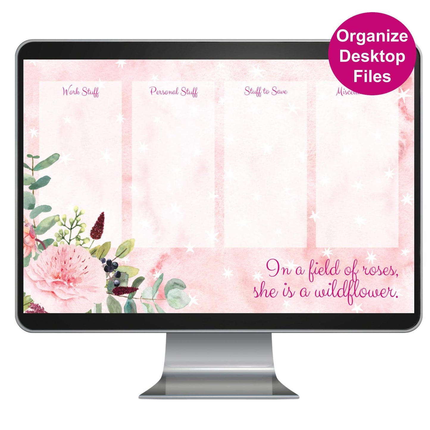 Computer Desktop Wallpaper "Field of Roses" - Digital Download