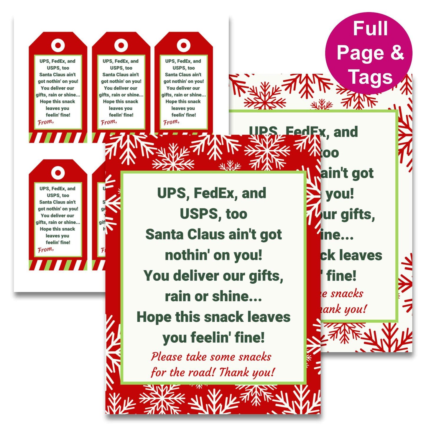 Holiday "Thank You" sign for Delivery Drivers