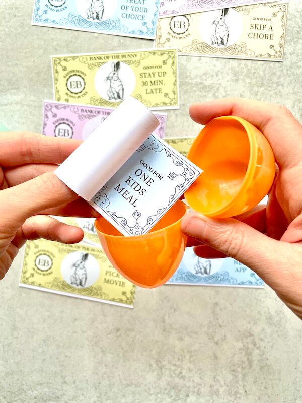 Easter Bunny Money - 20 Easter Coupons for Kids