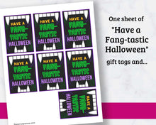 Load image into Gallery viewer, Fang-tastic Halloween Gift Tags for Kids - 2 Different Designs!