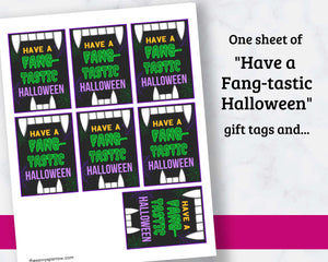 Fang-tastic Halloween Gift Tags for Kids - 2 Different Designs!
