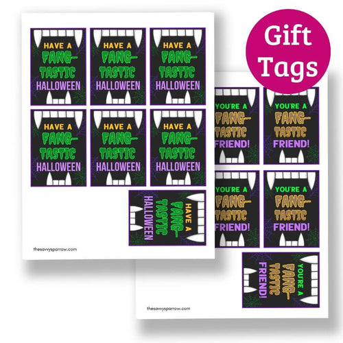 Fang-tastic Halloween Gift Tags for Kids - 2 Different Designs!