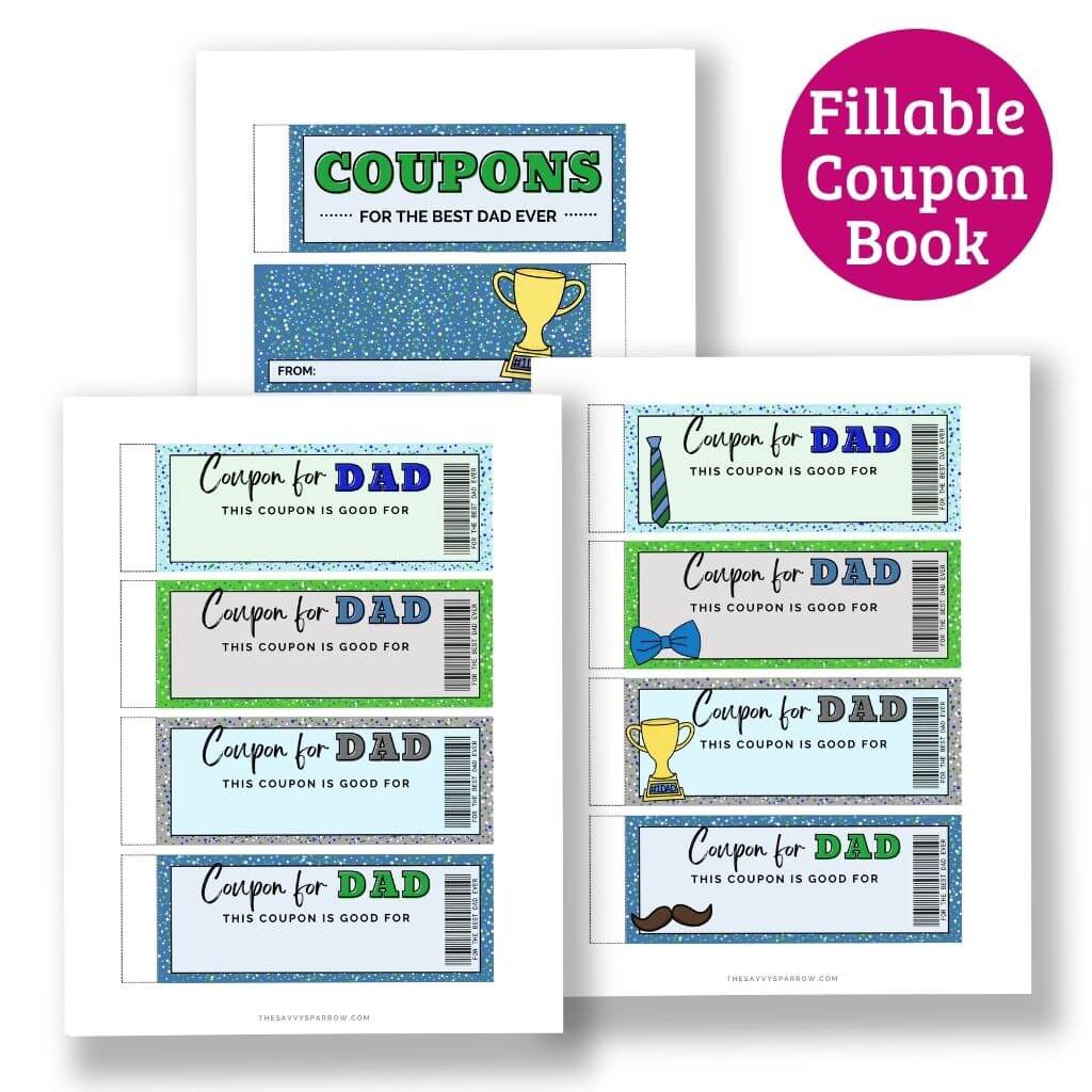 Father's Day Coupon Book Template - Printable Coupons for Dad