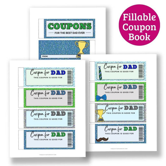 Father's Day Coupon Book Template - Printable Coupons for Dad