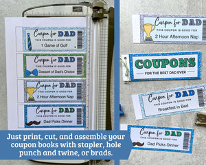 Father's Day Coupon Book Template - Printable Coupons for Dad