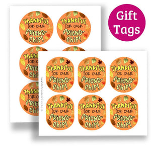 Friend-Chip Thanksgiving Gift Tags for Kids - 2 Page Download