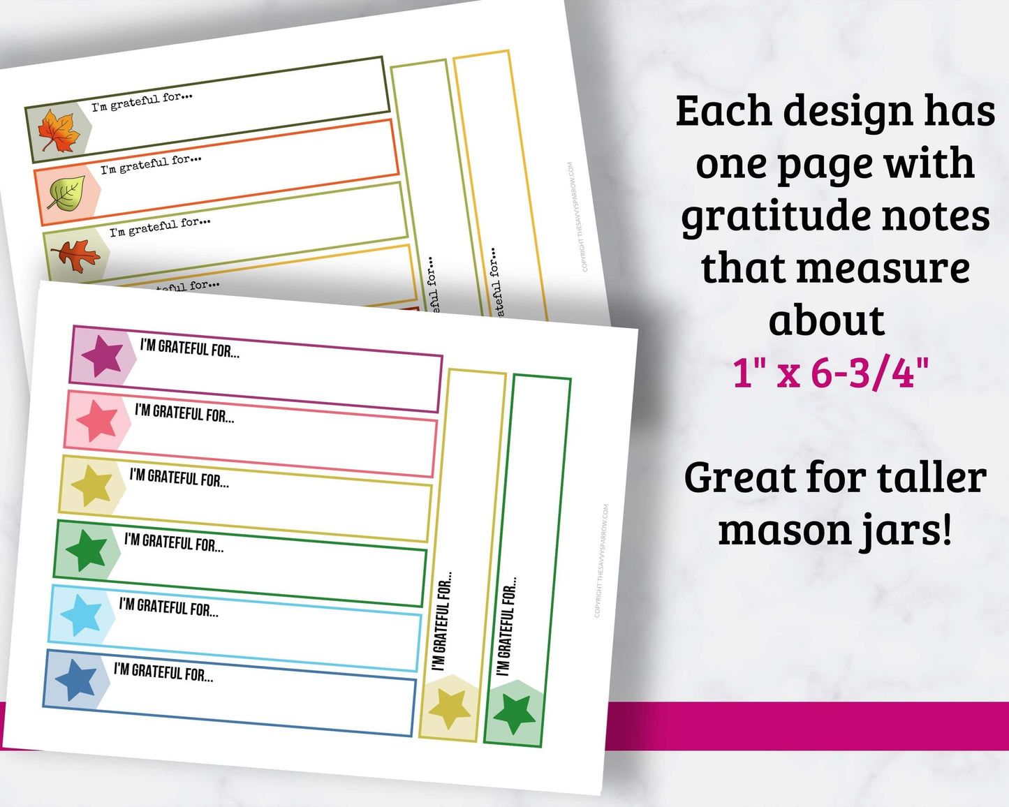 Gratitude Jar Printables for Kids - 6 Page PDF Download