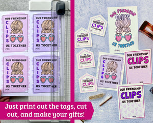 Hair Clip Gift Tags - Valentines for Teens and Kids