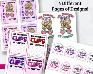 Hair Clip Gift Tags - Valentines for Teens and Kids