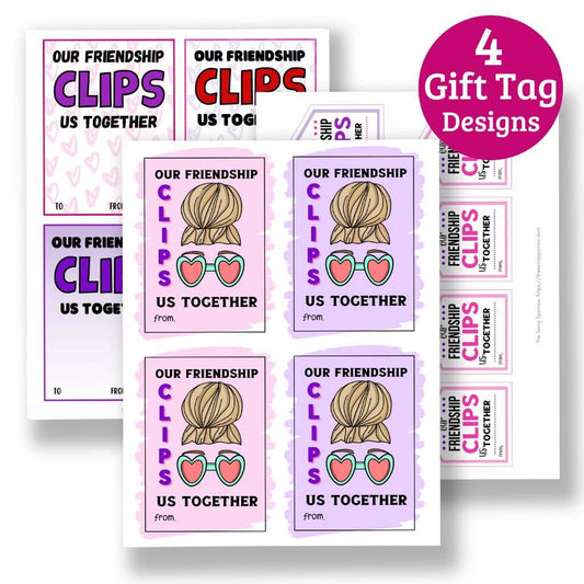 Hair Clip Gift Tags - Valentines for Teens and Kids
