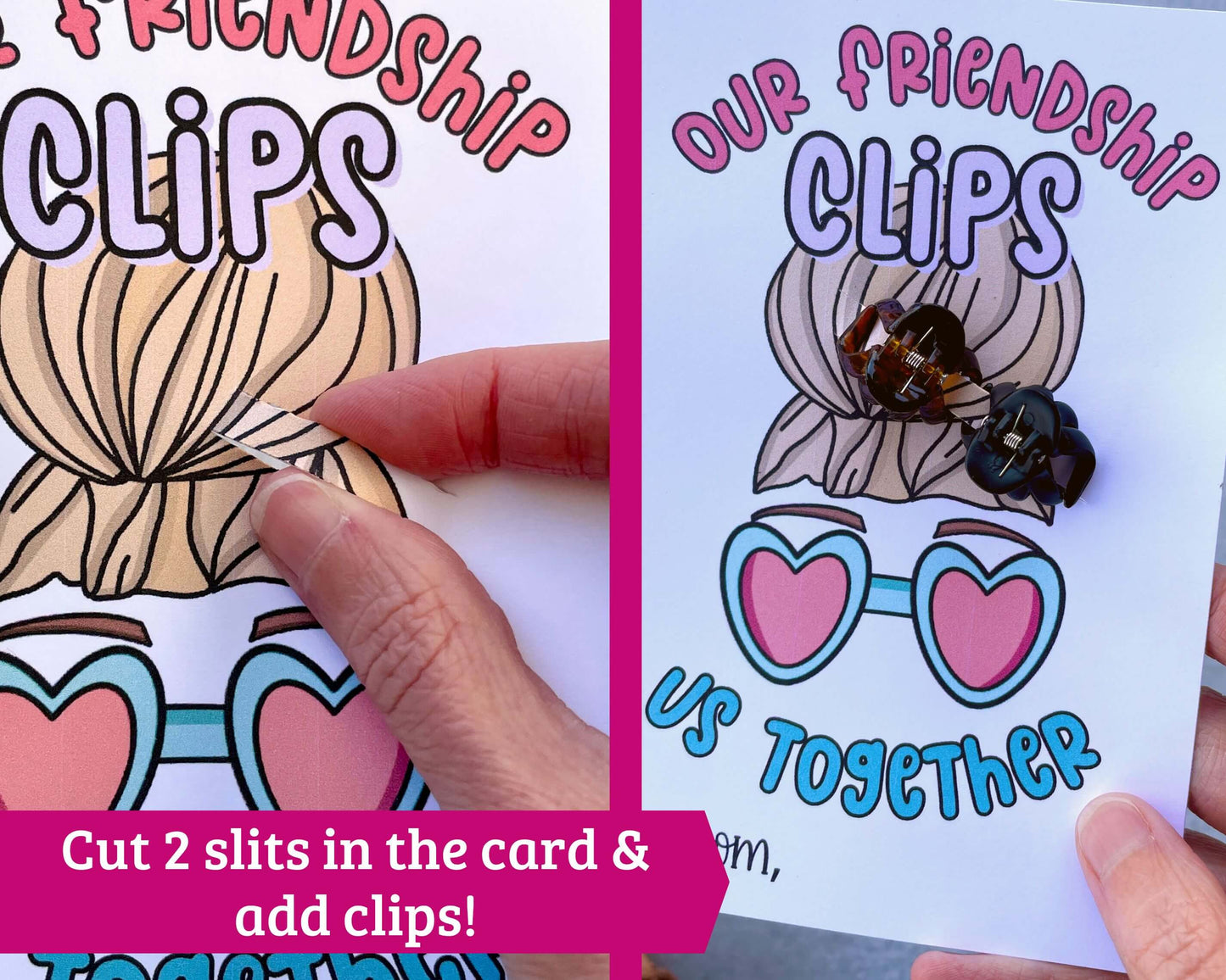 Hair Clip Gift Tags - Valentines for Teens and Kids