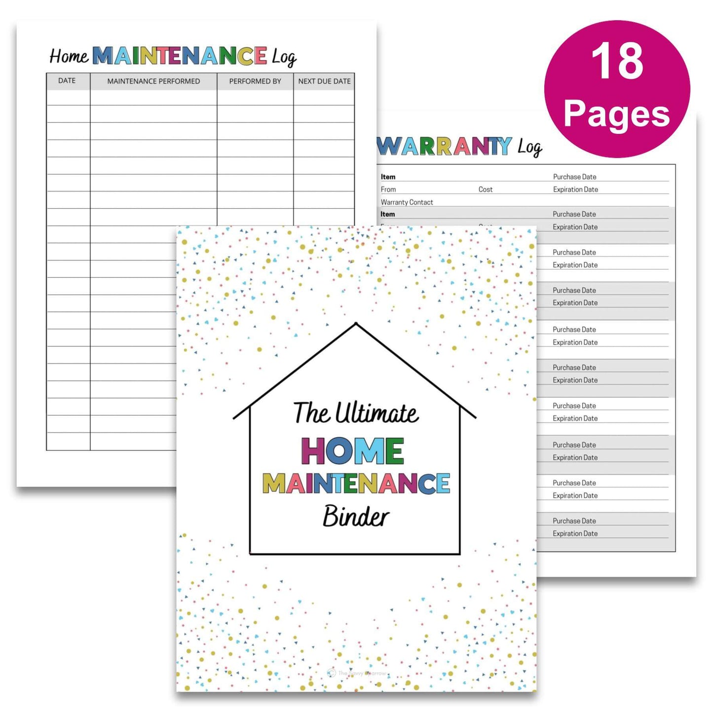 Home Maintenance Binder version 2.0 - 18 Page PDF Download