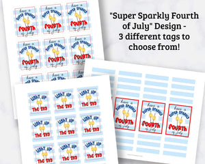 July 4th Sparklers Favor Tags - Printable Sparkler Tags