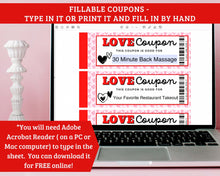 Load image into Gallery viewer, Love Coupon Book Templates - 3 Designs!