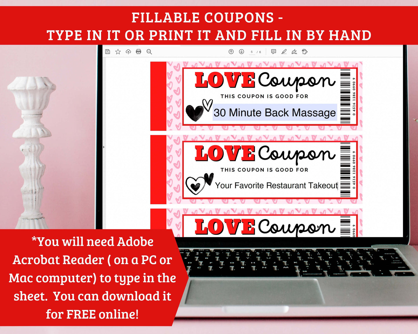 Love Coupon Book Templates - 3 Designs!