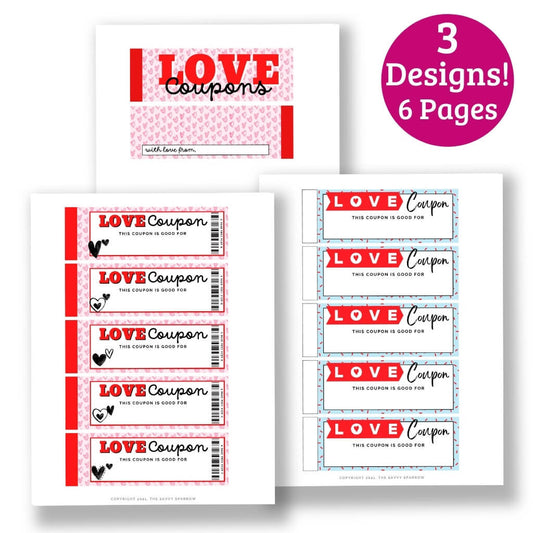 Love Coupon Book Templates - 3 Designs!