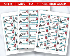 Movie Charades Printable Cards - 160+ Game Cards!