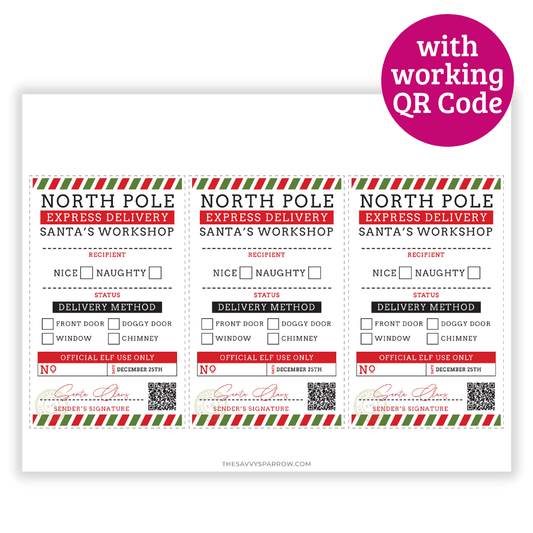 North Pole Shipping Labels - Printable Gift Tags from Santa!