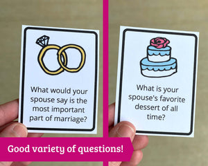 Not So Newlywed Game Question Cards - 135 Printable Game Cards