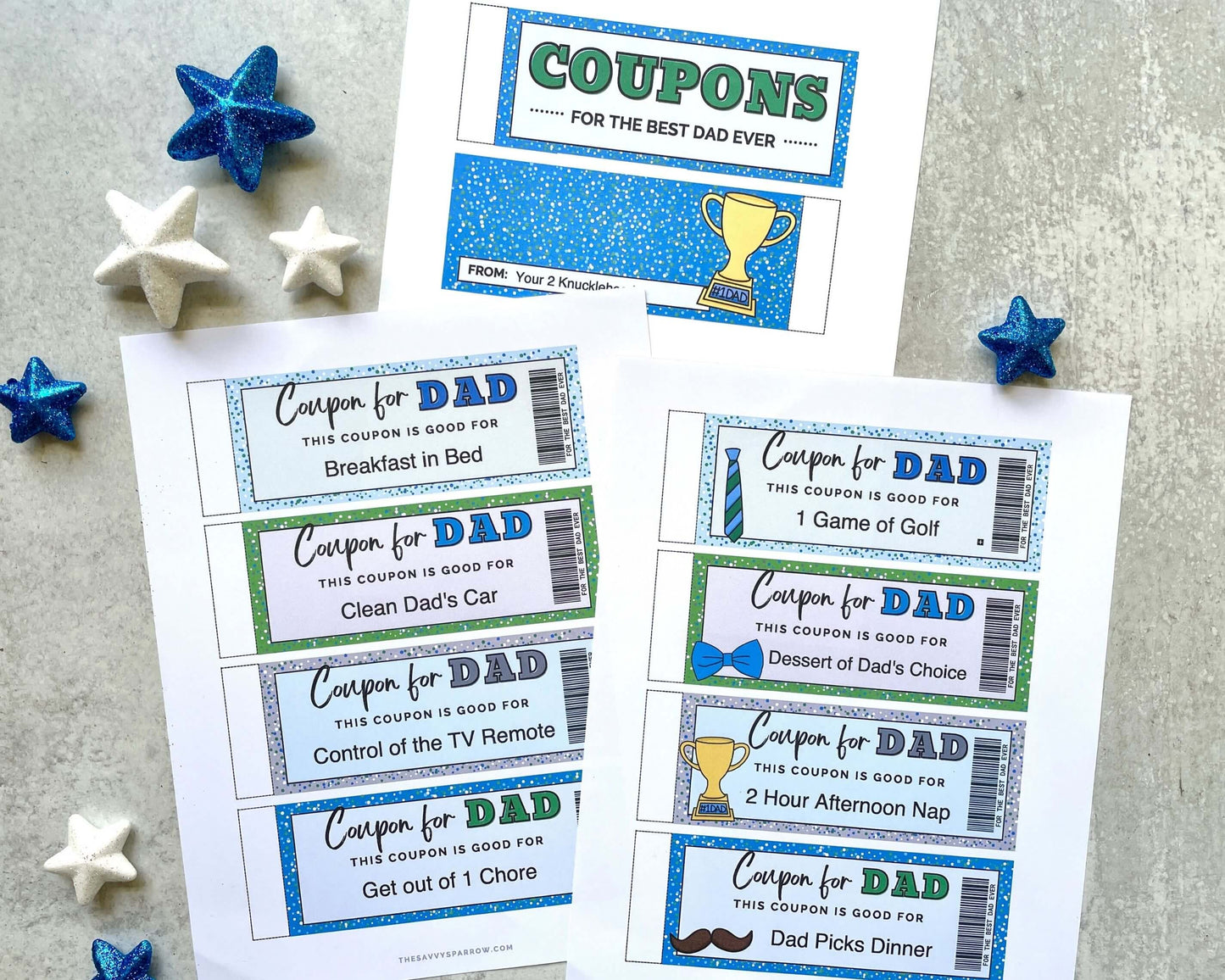 Father's Day Coupon Book Template - Printable Coupons for Dad