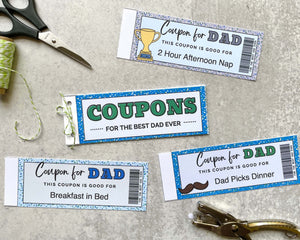 Father's Day Coupon Book Template - Printable Coupons for Dad
