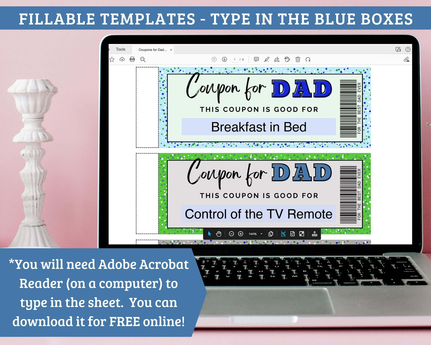 Father's Day Coupon Book Template - Printable Coupons for Dad