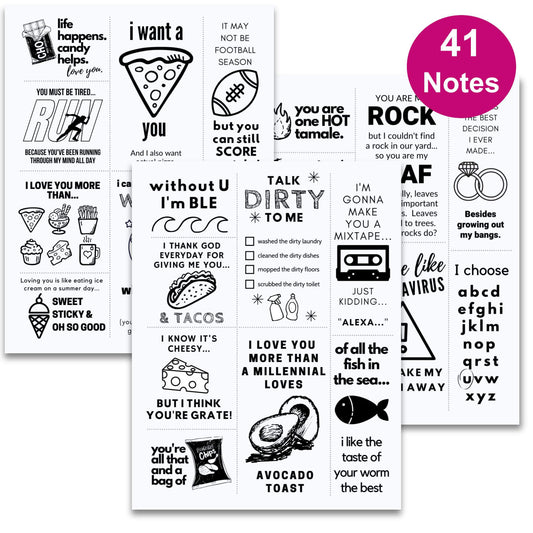 Printable Funny & Flirty Love Notes for Him
