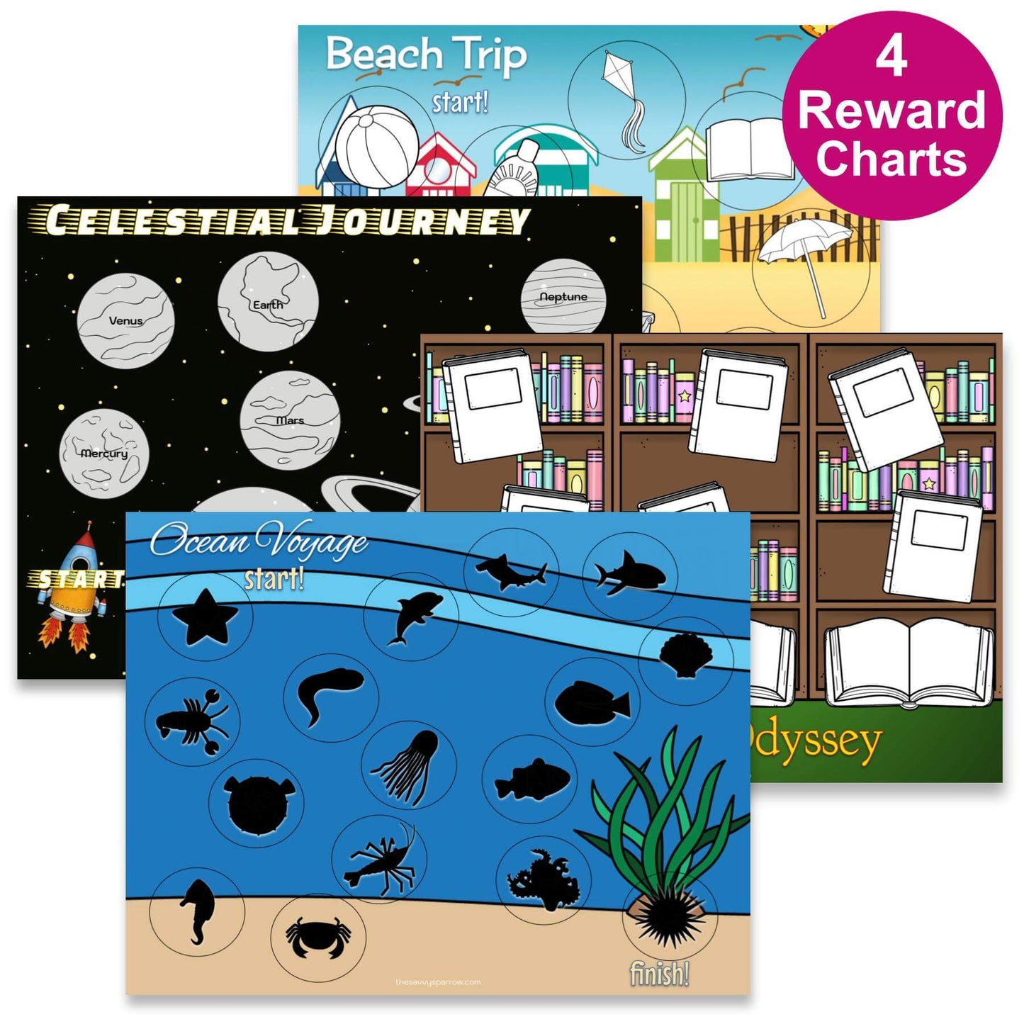 Printable Reward Charts for Kids - 4 Charts & Stickers!