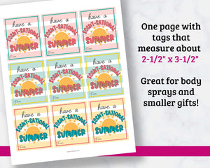 Summer Gift Tags - For Perfume, Candle, or Body Lotion Gifts!
