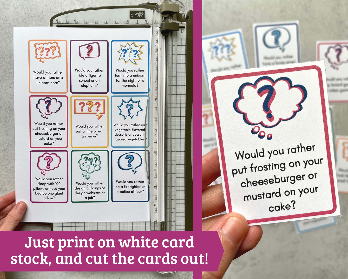 "Would You Rather" Questions for Kids - 117 Printable Cards!
