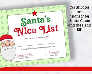 Santa's Nice List Certificates for Kids - 3 Printable Designs!