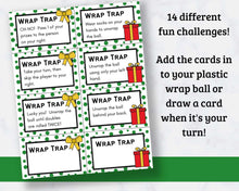 Load image into Gallery viewer, Plastic Wrap Ball Game Challenge Cards - Fun Christmas Game!