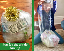 Load image into Gallery viewer, Plastic Wrap Ball Game Challenge Cards - Fun Christmas Game!