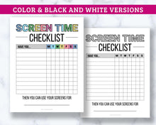 Load image into Gallery viewer, Screen Time Rules Checklist for Kids - Fillable PDF Download