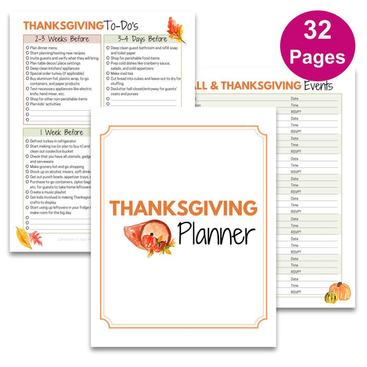 Thanksgiving Planner - 32 page Digital Download