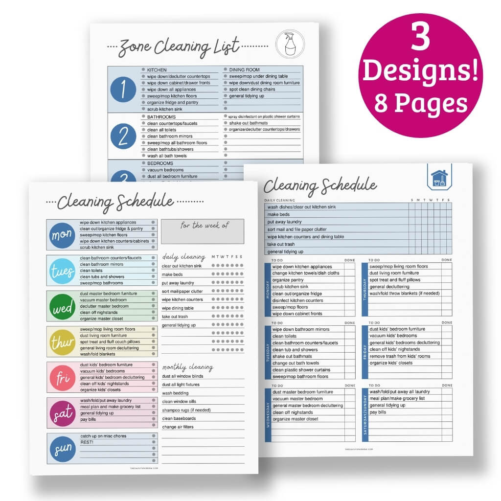 Editable Weekly Cleaning Schedule Template - 8 Page PDF Download