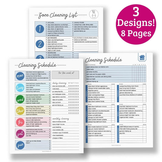 Editable Weekly Cleaning Schedule Template - 8 Page PDF Download