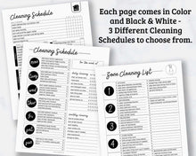 Load image into Gallery viewer, Editable Weekly Cleaning Schedule Template - 8 Page PDF Download
