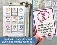 Load image into Gallery viewer, &quot;Would You Rather&quot; Questions for Couples - 117 Printable Cards!