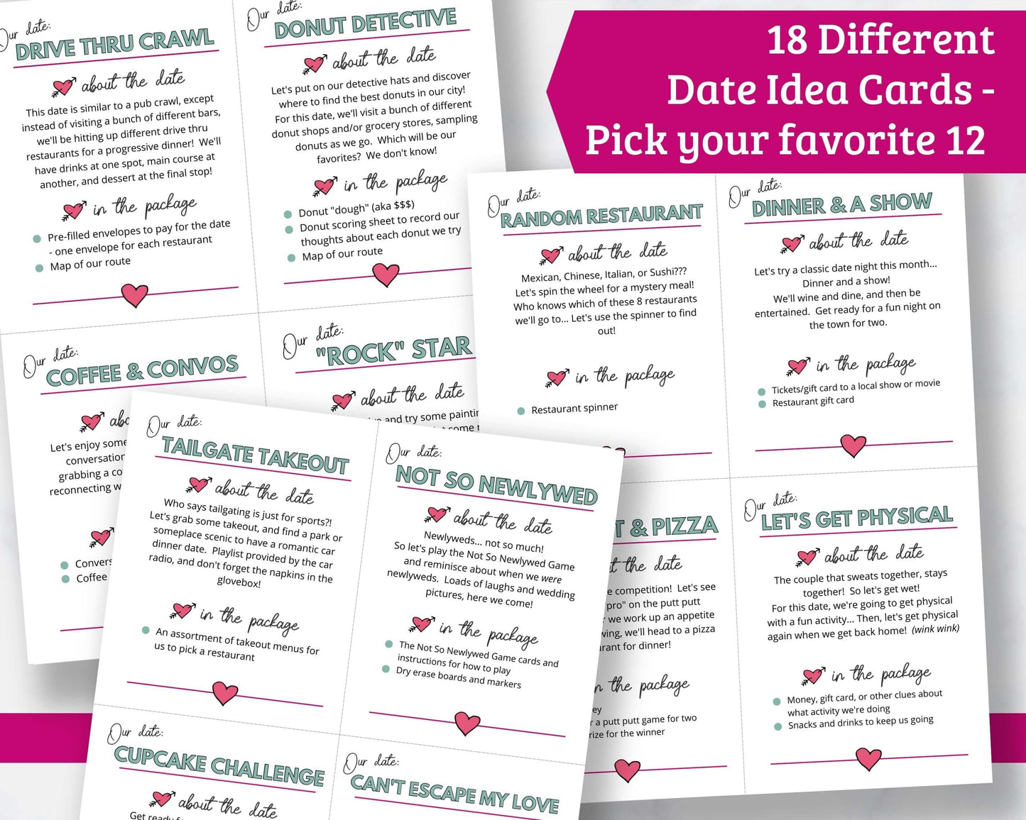 Year of Dates - Date Night Gift Basket Printables