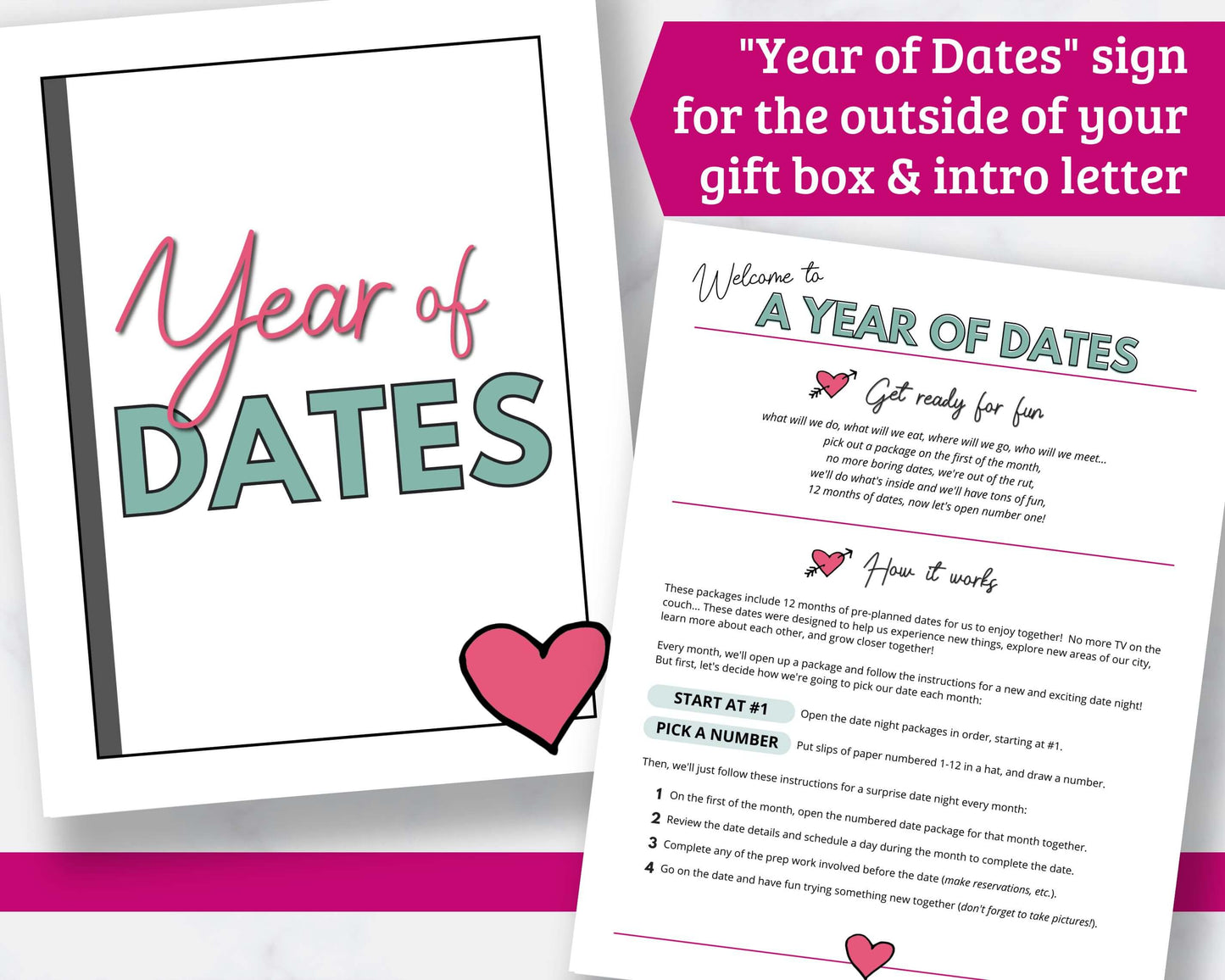 Year of Dates - Date Night Gift Basket Printables