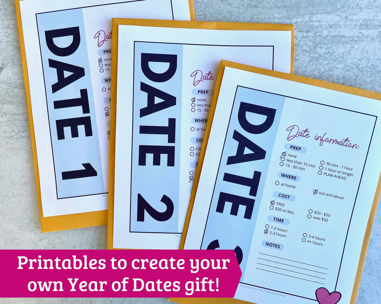 Year of Dates - Date Night Gift Basket Printables