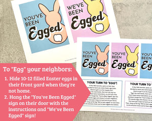 "You've Been Egged" Printable Signs - Fun Easter Activity
