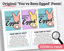 Load image into Gallery viewer, &quot;You&#39;ve Been Egged&quot; Printable Signs - Fun Easter Activity