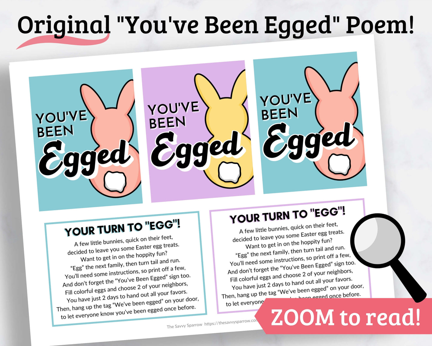 "You've Been Egged" Printable Signs - Fun Easter Activity